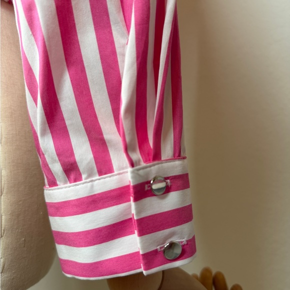 Elegant Pink and White Striped Blouse - Picture 11 of 11